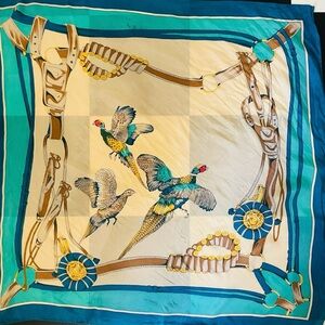 Colorful Bird and Harness Print Scarf